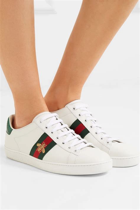 gucci aces red bee|Gucci ace bee platform sneakers.